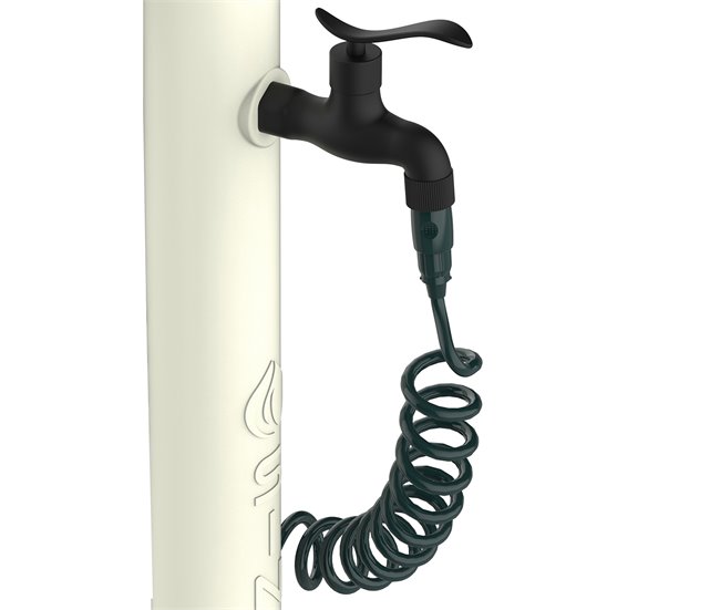 Conforama Fuente De Jardín Blanca ACQUA PRO De Sined. Conexión De Agua Lateral Para Regar Cualquier Espacio Exterior. Fabricado En Polietileno De Alta Resistencia. Manguera Externa De 7 5 M Y Pistola Con 8 Chorros Diferentes.