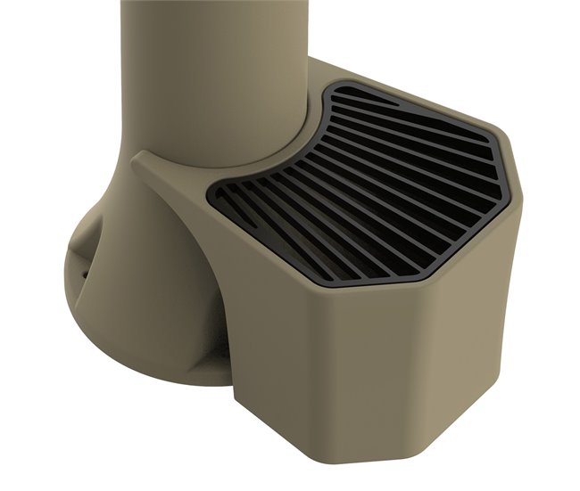 Conforama Fuente Y Cubo De Exterior De Tórtola Con 5 Litros De Capacidad Recogedor De Hojas De Aluminio Doble Conexión De Agua En El Lateral Y En El Fondo Fabricado En Polietileno De Alta Resistencia Grifo De Aleación Metáli