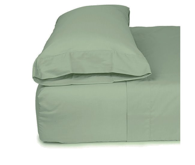 Conforama Funda De Almohada De 50% Poliéster - 50% Algodón. En Colores Lisos. 2X(50X85) Menta