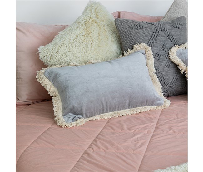 Conforama Funda De Cojín De Terciopelo De Algodón Velvet 30x50 Marengo