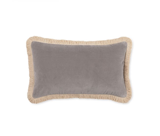 Conforama Funda de cojín de terciopelo de algodón Velvet 30x50 Marengo