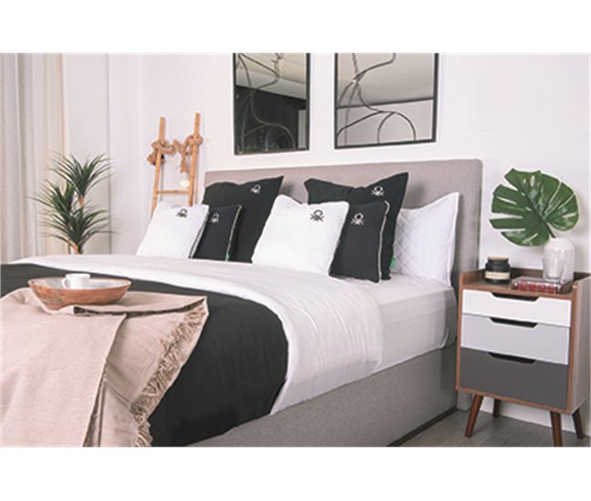 Conforama Funda Nórdica BENETTON Cama 90 Cm. Color Blanco/negro