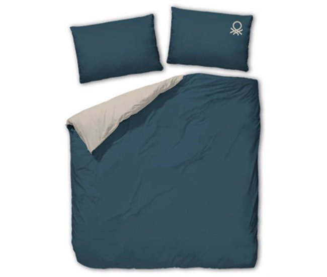 Conforama Funda nórdica BENETTON Petróleo/beige 90cm