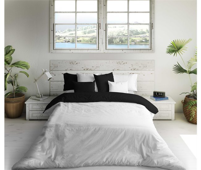 Conforama FUNDA NORDICA BICOLOR REVERSIBLE BLANCO / NEGRO CAMA 90