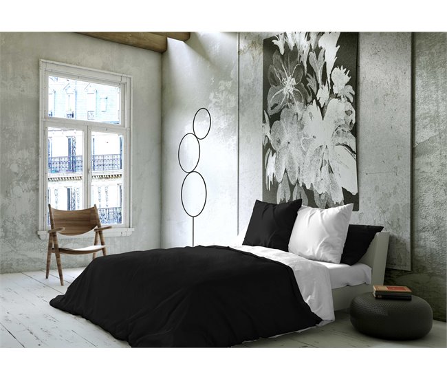 Conforama FUNDA NORDICA BICOLOR REVERSIBLE BLANCO / NEGRO CAMA 90