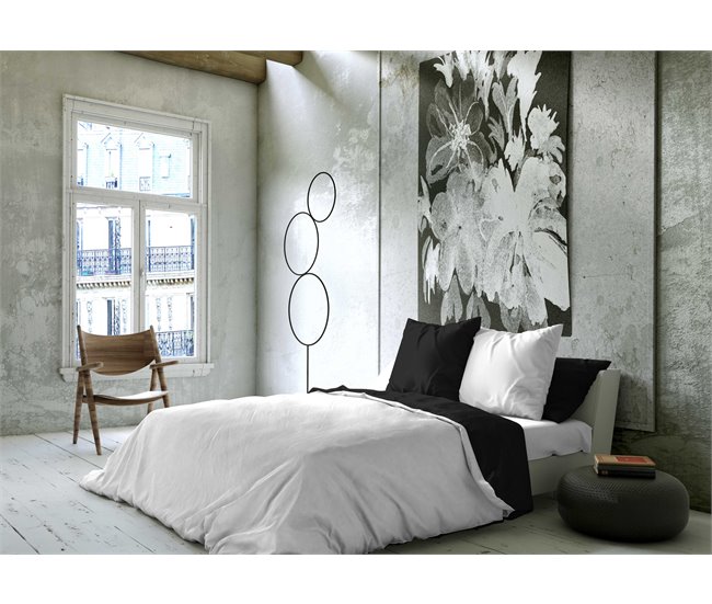 Conforama FUNDA NORDICA BICOLOR REVERSIBLE BLANCO / NEGRO CAMA 90