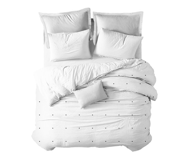 Conforama Funda nórdica Cuadrado Pequeño Cuadrado Cuadrado Pequeño - Blanco - Cama90 (160X270)