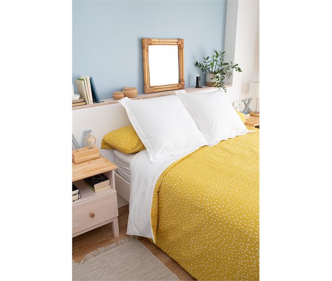 Conforama Funda Nórdica Rain Mostaza Rain - Amarillo - Cama90 (160X270)