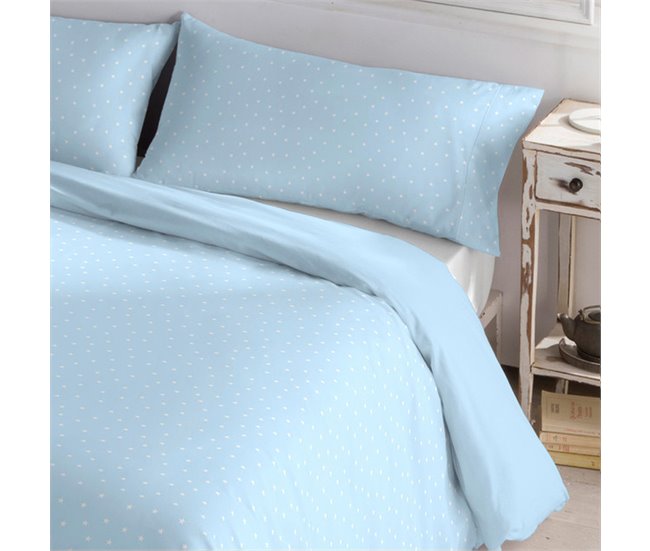 Conforama Funda Nórdica Reversible De 50% Poliéster - 50% Algodón. Con Estampación De Estrellas. Azul 150x220cm