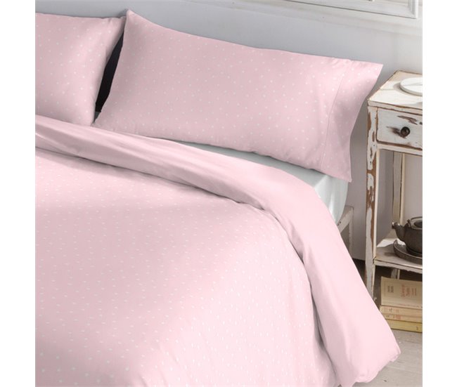 Conforama Funda Nórdica Reversible De 50% Poliéster - 50% Algodón. Con Estampación De Estrellas. Rosa 150x220cm