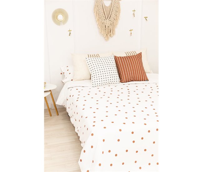 Conforama Funda Nórdica Topos Marrón Topos - Blanco - Cama90 (160X270)