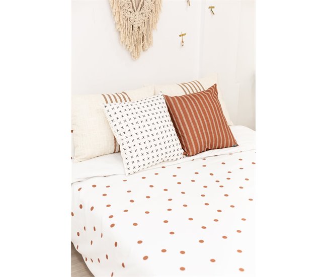 Conforama Funda Nórdica Topos Marrón Topos - Blanco - Cama90 (160X270)