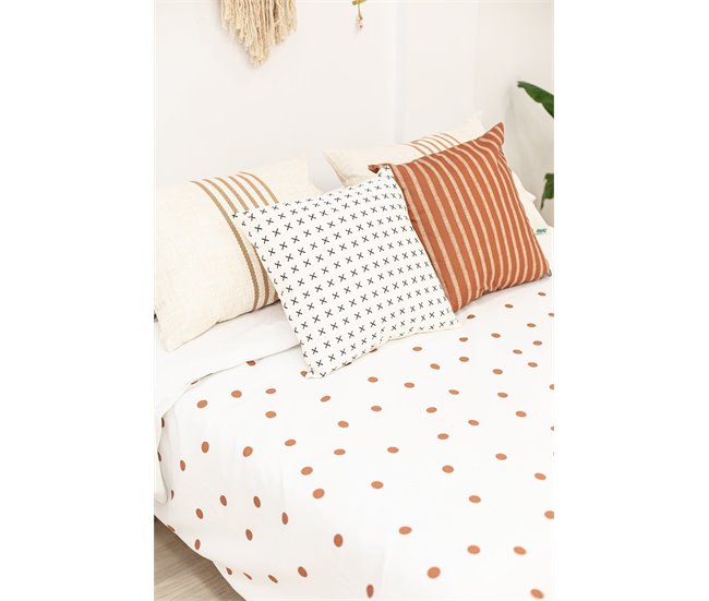 Conforama Funda Nórdica Topos Marrón Topos - Blanco - Cama90 (160X270)