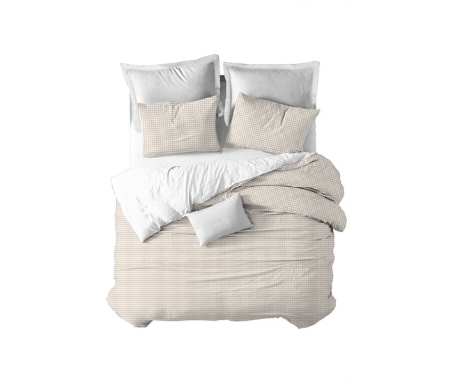 Conforama Funda nórdica Vichy Vichy - Beige - Cama150 (240X270)