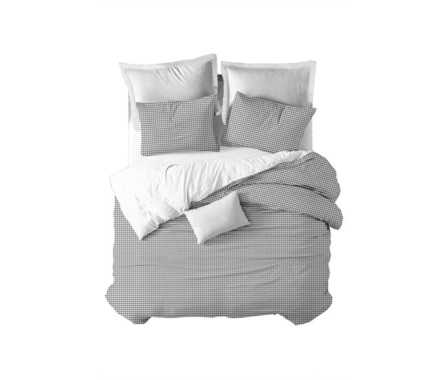 Conforama Funda nórdica Vichy Vichy - Gris - Cama150 (240X270)