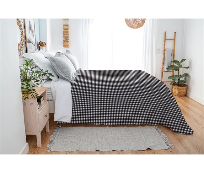 Conforama Funda Nórdica Vichy Vichy - Negro - Cama150 (240X270)