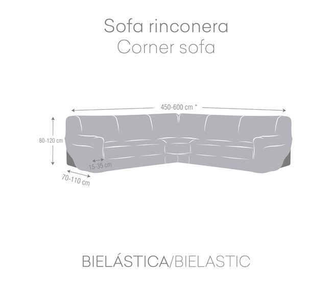 Conforama Funda Sofá Bielastica Adaptable Rinconera Modelo Roc 3 + 2 Beige