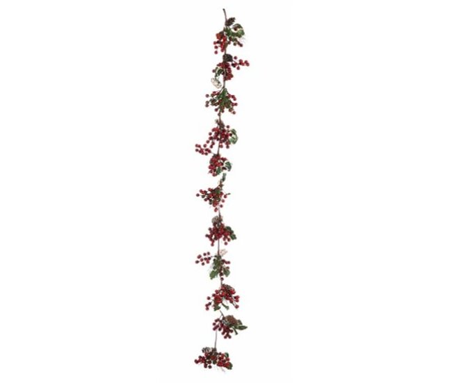 Conforama Guirnalda De Navidad Rama Frutos Rojos Verde Plástico 15 X 7 5 X 156 Cm (6 Unidades)