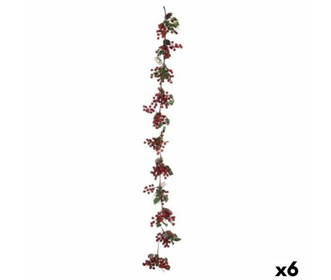 Conforama Guirnalda de Navidad Rama Frutos rojos Verde Plástico 15 x 7 5 x 156 cm (6 Unidades)
