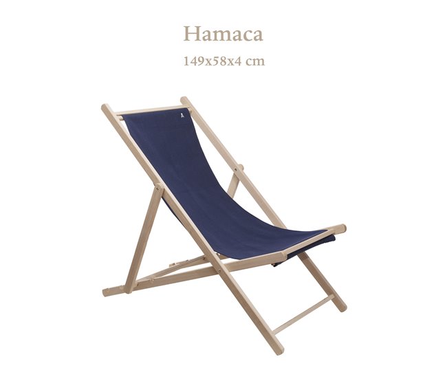 Conforama Hamaca De Madera De Haya Plegable Sin Brazos Estructura Sin Barniz Lona Color Azul Oscuro Scalpers
