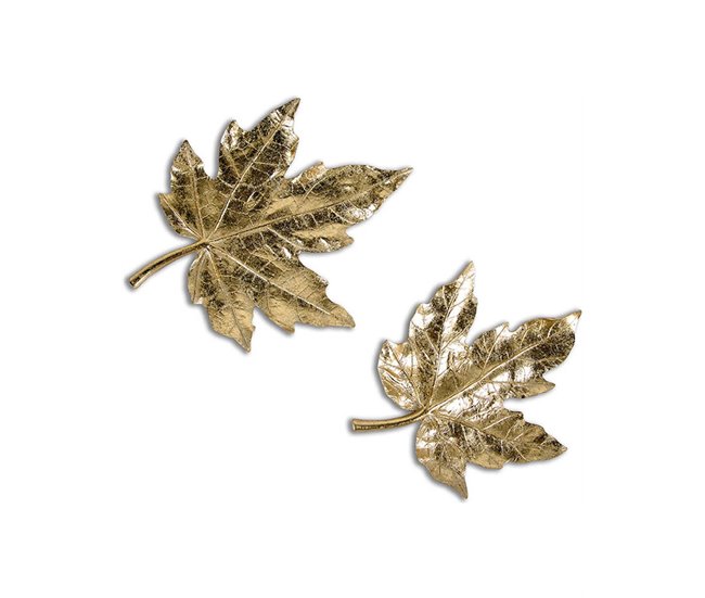 Conforama Hojas Presume De Casa Resina 24.2*3*30.5 dorado resina