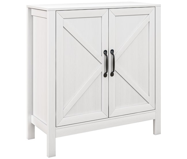 Conforama HOMCOM Aparador para Salón Moderno Mueble de Salón con Estante Ajustable y Antivuelco Aparador para Cocina Comedor Dormitorio Pasillo 80x35x85 cm Blanco