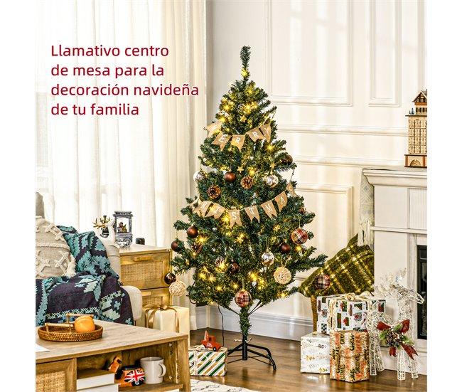 Conforama HOMCOM Árbol De Navidad Artificial 150 Cm Con 100 Luces LED Con 8 Modos De Iluminación Árbol De Navideño Con 472 Ramas Y 80 Decoraciones Árbol Automático Acero Ø91x150 Cm Verde