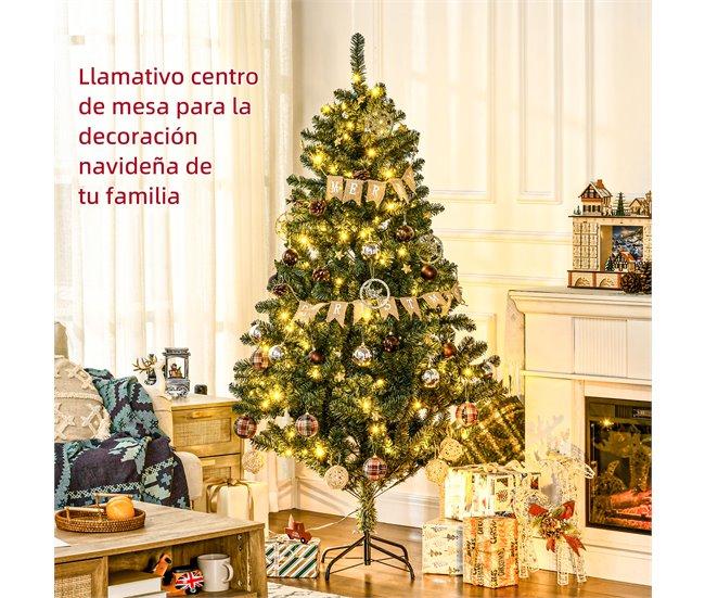 Conforama HOMCOM Árbol De Navidad Artificial 180 Cm Con 150 Luces LED Árbol Con 8 Modos De Iluminación De Navideño Con 650 Ramas Y 100 Decoraciones Árbol Automático Acero Ø106x180 Cm Verde