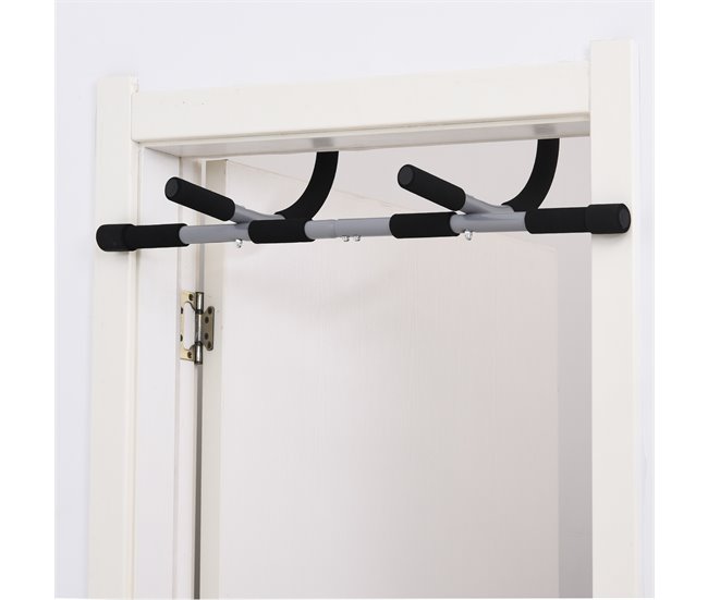 Conforama HOMCOM Barra De Dominadas En Techo Barra Para Hacer Dominadas Barra De Tracción Para Ejercicio Entrenamiento En Casa Hogar Carga 110 Kg 92x40x17 Cm Negro