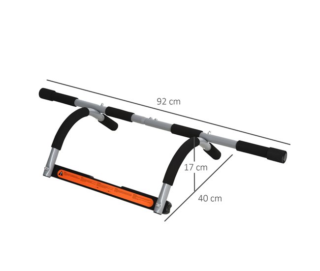 Conforama HOMCOM Barra De Dominadas En Techo Barra Para Hacer Dominadas Barra De Tracción Para Ejercicio Entrenamiento En Casa Hogar Carga 110 Kg 92x40x17 Cm Negro