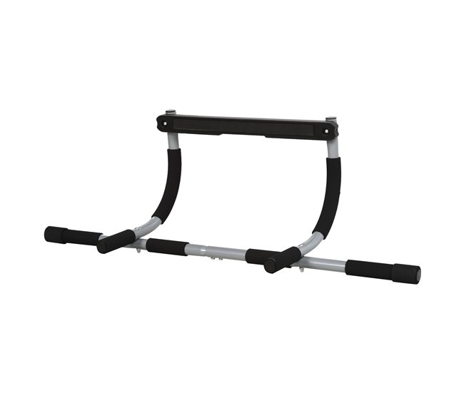 Conforama HOMCOM Barra de Dominadas en Techo Barra para hacer Dominadas Barra de Tracción para Ejercicio Entrenamiento en Casa Hogar Carga 110 kg 92x40x17 cm Negro