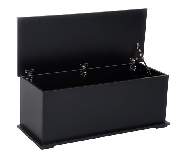 Conforama HOMCOM Baúl de Almacenamiento de Madera Arcón de Almacenamiento con Tapa Carga Máx. 60 kg para Dormitorio Salón 100x40x40 cm Negro