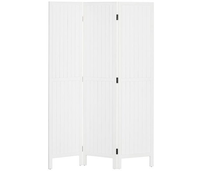 Conforama HOMCOM Biombo de 3 Paneles Divisor de Habitación Plegable 120x1 8x170 cm Separador de Ambientes con Pantalla de Privacidad Estilo Rústico para Oficina Dormitorio Salón Blanco