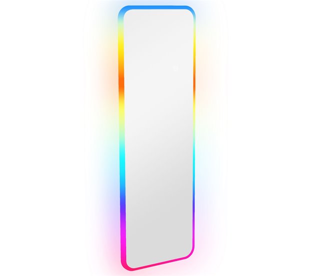 Conforama HOMCOM Espejo de Cuerpo Entero con Luces LED 120x40 cm Espejo Rectangular de Pared Ajustable con Iluminación de 7 Colores RGB y Función de Memoria para Dormitorio Vestidor