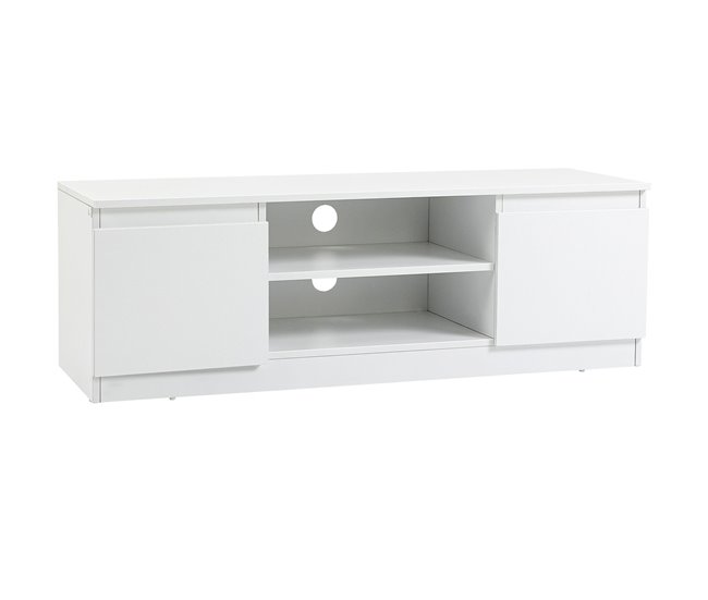 Conforama HOMCOM Mueble de TV Moderno Mesa de TV de Salón con 2 Puertas 2 Estantes Abiertos Mueble para Televisores de 55 Pulgadas 120x39 5x40 cm Blanco