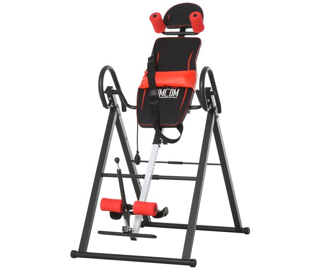 Conforama HOMCOM Tabla de Inversión Gravitacional Plegable con Cinturón de Seguridad Regulable en Altura para Usuarios de 130-190cm Ejercicio y Alivio de Dolores de Espalda Carga Máxima 150 kg