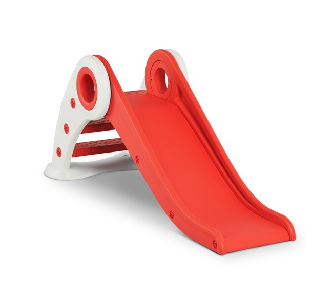 Conforama HOMCOM Tobogán Infantil de 18-36 Meses Tobogán para Niños Plegable con Escaleras Rampa Larga para Jardín Parque Interiores 120x50x56 cm Rojo