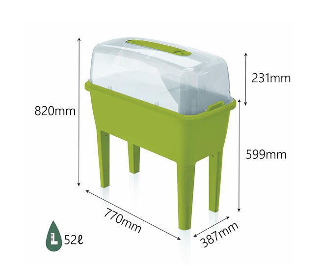 Conforama Huerto Urbano Con Invernadero De 52 Litros En Polipropileno 77 X 38 X 82 Cm Color Pistacho