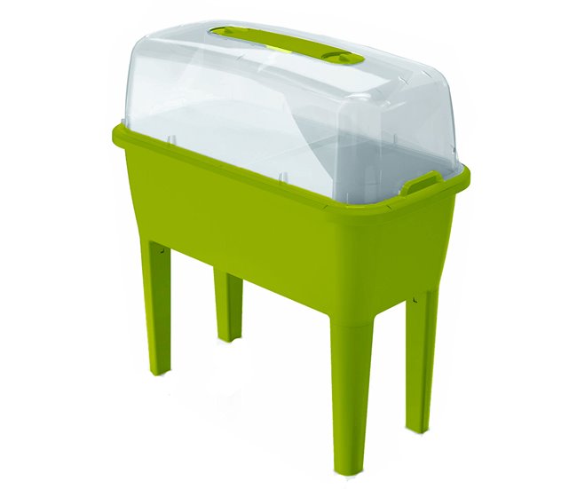 Conforama Huerto Urbano con invernadero de 52 litros en polipropileno 77 x 38 x 82 cm color pistacho