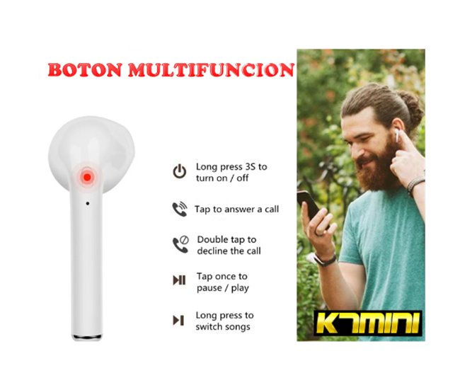 Conforama I7MINI Auriculares Inalambricos Bluetooth Bluetooth Blanco