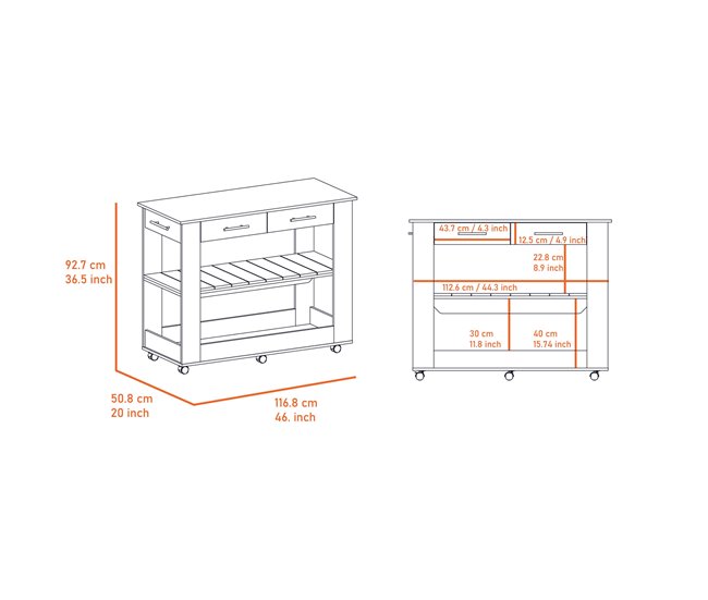 Conforama Isla De Cocina Brooklyn En Melamina Con Cajones De Riel Metálico