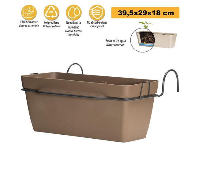 Conforama Jardinera 40 Cm Con Soporte Perimetral Metálico
