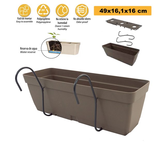 Conforama Jardinera 50 Cm Con Soporte De Fijación Curvo