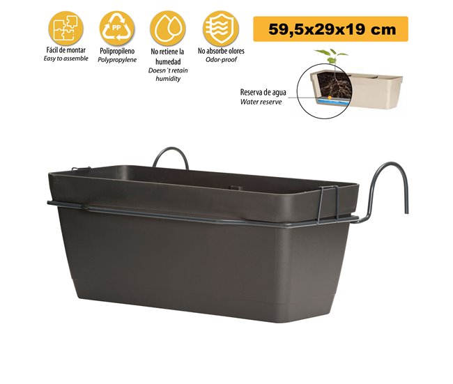 Conforama Jardinera 60 Cm Con Soporte Perimetral Metálico