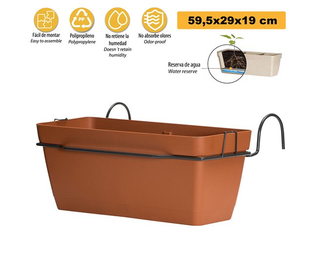 Conforama Jardinera 60 Cm Con Soporte Perimetral Metálico