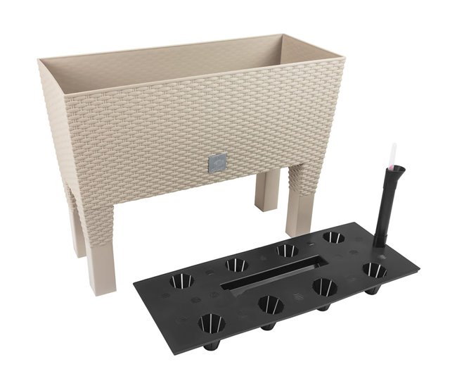 Conforama Jardinera C/ Patas Mod. Rato Jh 600. C/autorriego 60x25x46cm. Blanco