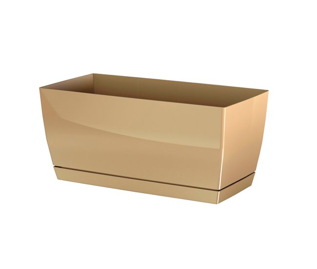 Conforama Jardinera de plastico Coubi Case P en color café con leche 39 (largo) x 19 (ancho) x 18 2 (altura) cm