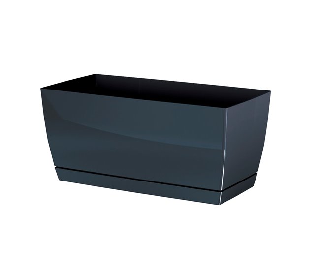 Conforama Jardinera de plastico Coubi Case P en color grafito 24 (largo) x 12 (ancho) x 11 (altura) cm