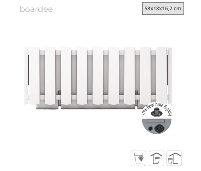 Conforama Jardinera Para Balcón BOARDEE FENCYCASE Dimensiones (mm) 580x180x162 Color Blanco