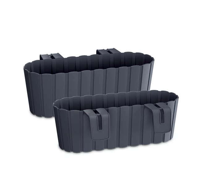 Conforama Jardinera Para Balcón BOARDEE HOOK 4 9L. Dimensiones (mm) 383x212x130 Color Antracita